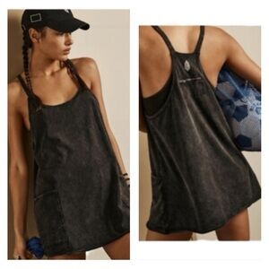 Free People Hot Shot Mini Dress In Washed Black